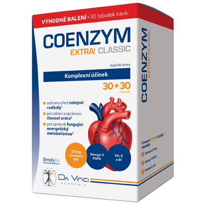 Coenzym EXTRA Classic 30mg 30+30 tob. zdarma